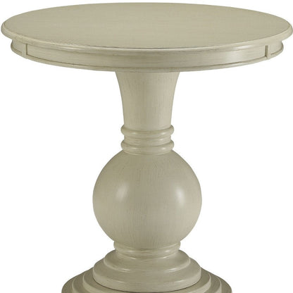 26" White Solid And Manufactured Wood Round End Table HomeRoots