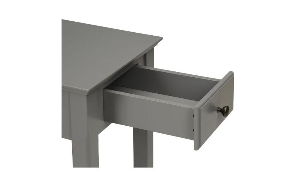 23" Gray Wood End Table With Drawer And Shelf — view 8