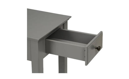 23" Gray Wood End Table With Drawer And Shelf