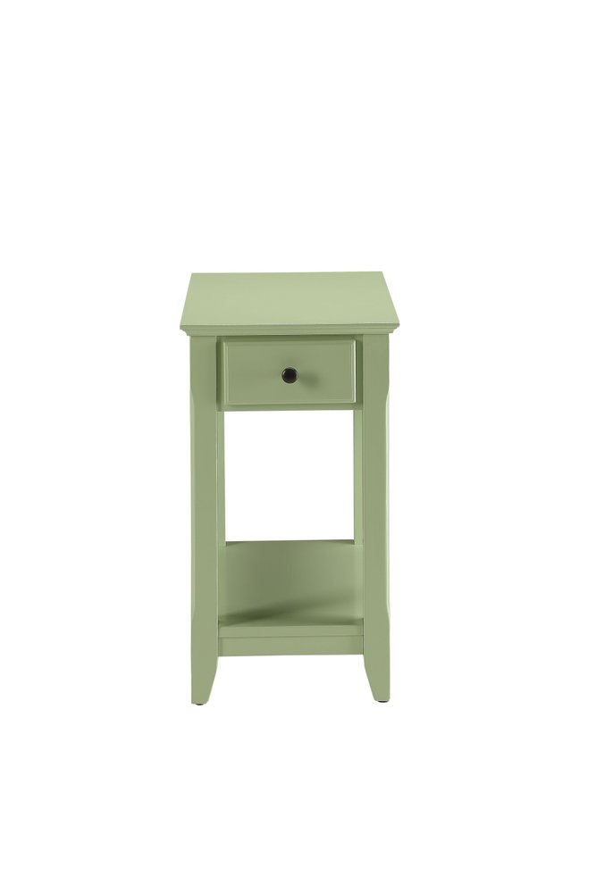 23" Gray Wood End Table With Drawer And Shelf — view 14
