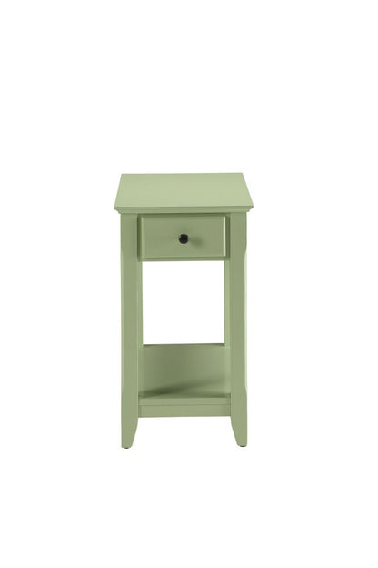 23" Gray Wood End Table With Drawer And Shelf
