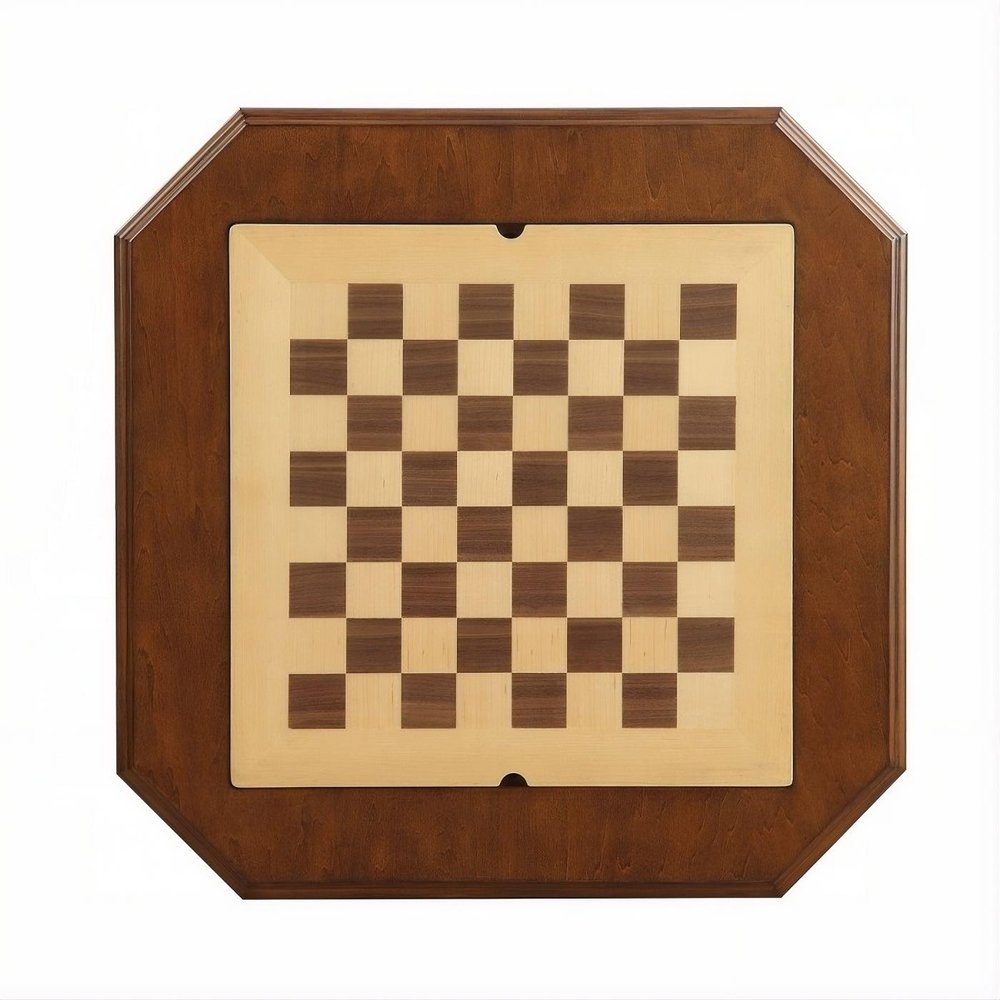 28" Brown Cherry Octagonal Game Table With Drawer HomeRoots
