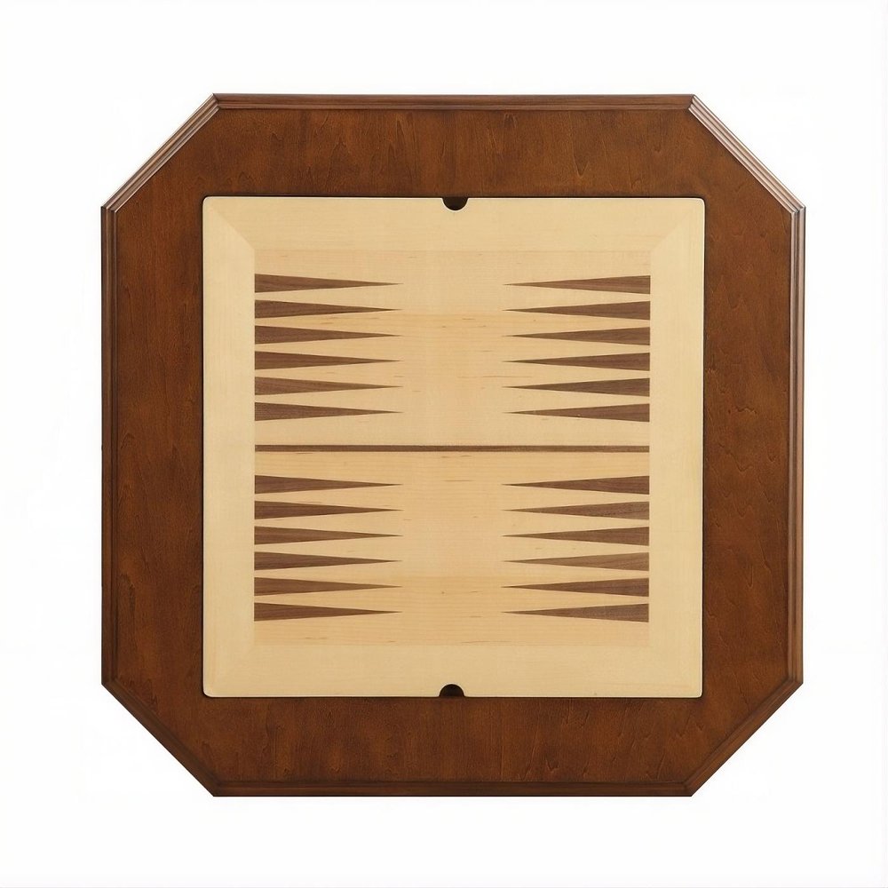 28" Brown Cherry Octagonal Game Table With Drawer HomeRoots