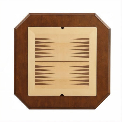 28" Brown Cherry Octagonal Game Table With Drawer HomeRoots