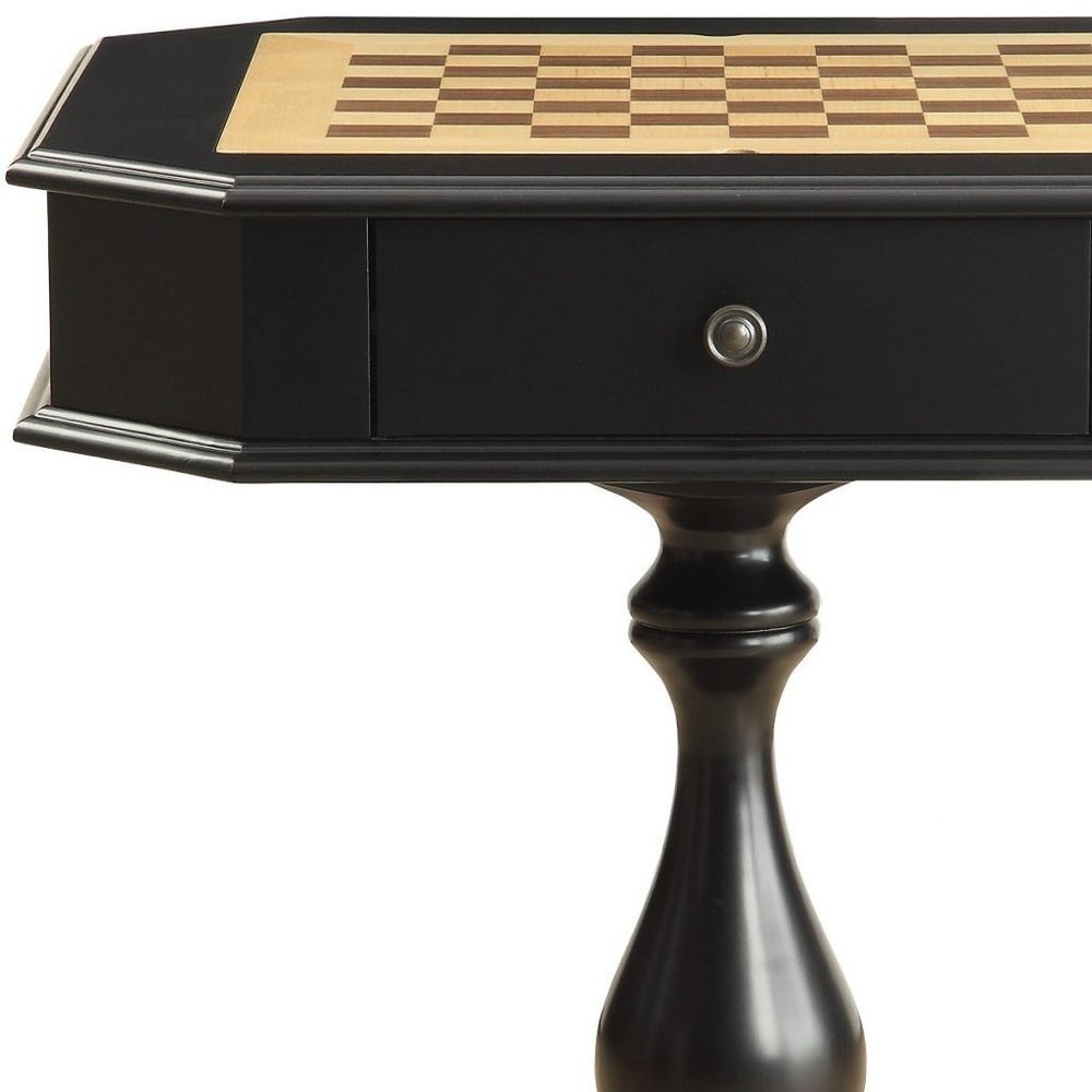 28" Brown Cherry Octagonal Game Table With Drawer HomeRoots