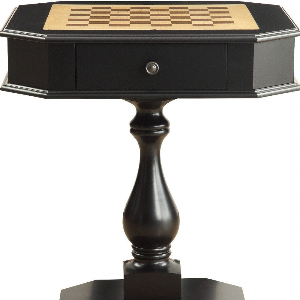 28" Brown Cherry Octagonal Game Table With Drawer HomeRoots