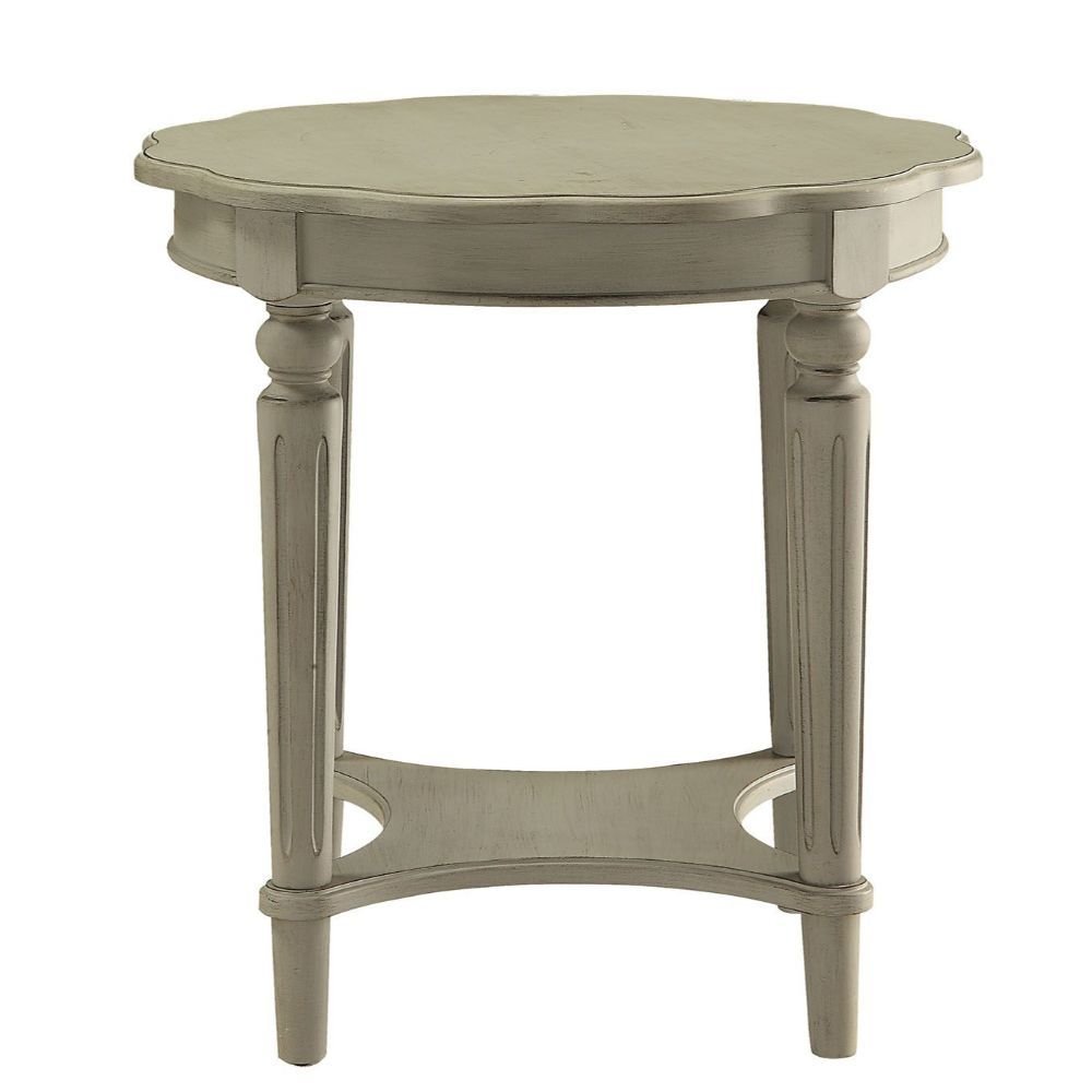 24" Off White Solid Wood Oval End Table With Shelf HomeRoots