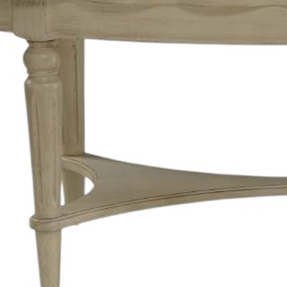 50" Antiqued White Solid Wood Oval Distressed Coffee Table HomeRoots