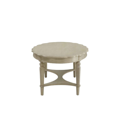 50" Antiqued White Solid Wood Oval Distressed Coffee Table HomeRoots