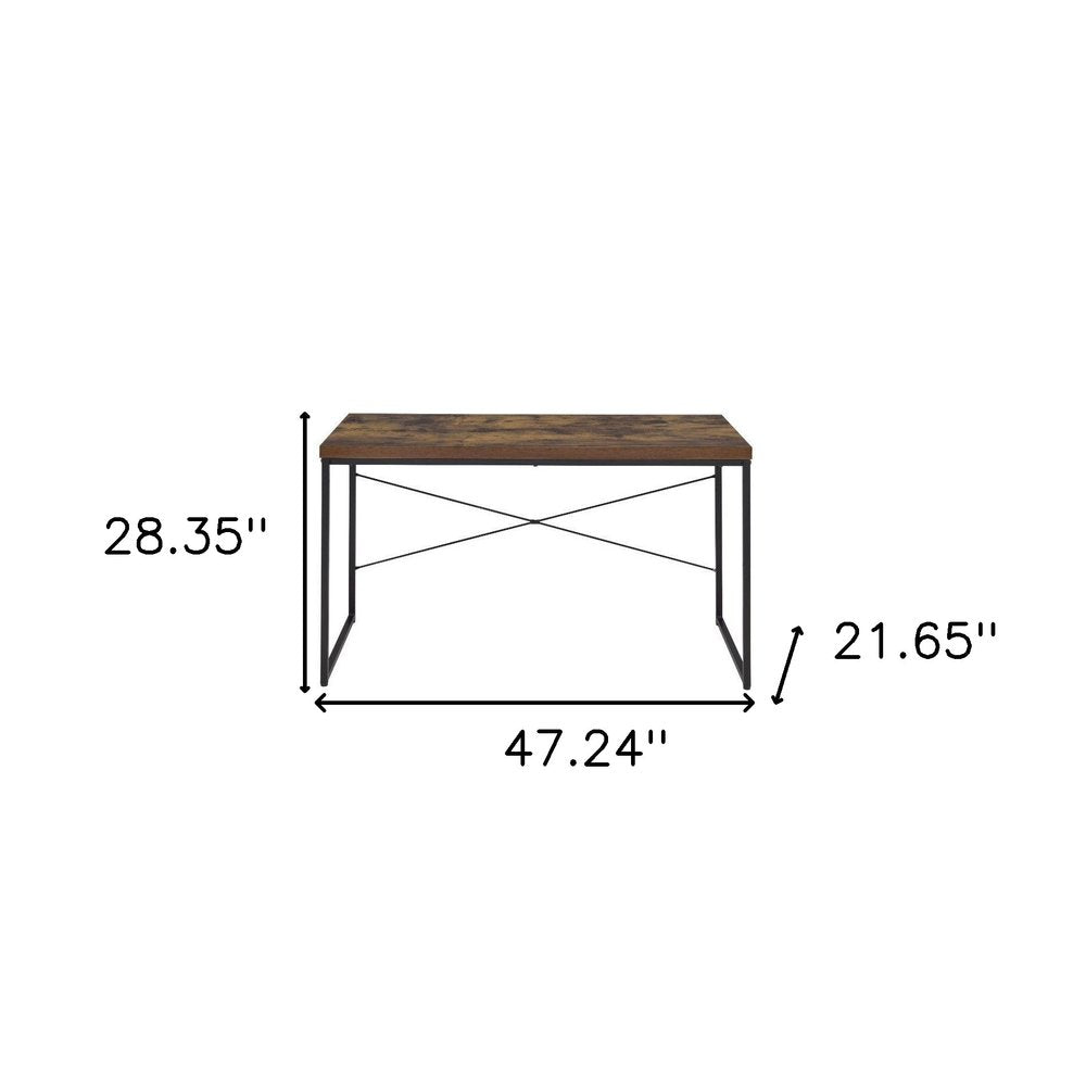 47" Brown and Black Computer Desk HomeRoots