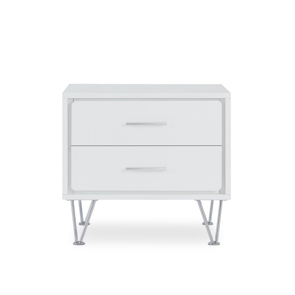 18" Brown Wood Two Drawer Nightstand HomeRoots