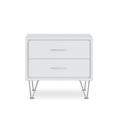 18" Brown Wood Two Drawer Nightstand HomeRoots