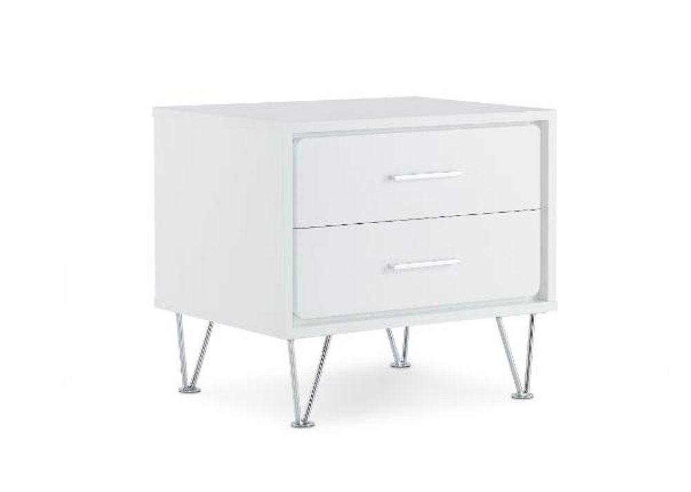 18" Brown Wood Two Drawer Nightstand HomeRoots