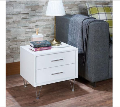 18" Brown Wood Two Drawer Nightstand HomeRoots