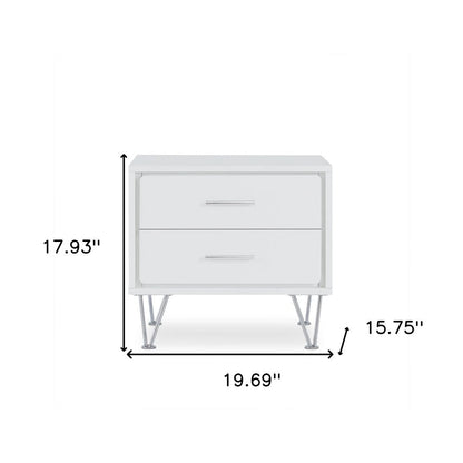 18" Brown Wood Two Drawer Nightstand HomeRoots