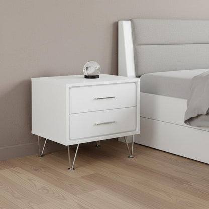 18" Brown Wood Two Drawer Nightstand HomeRoots