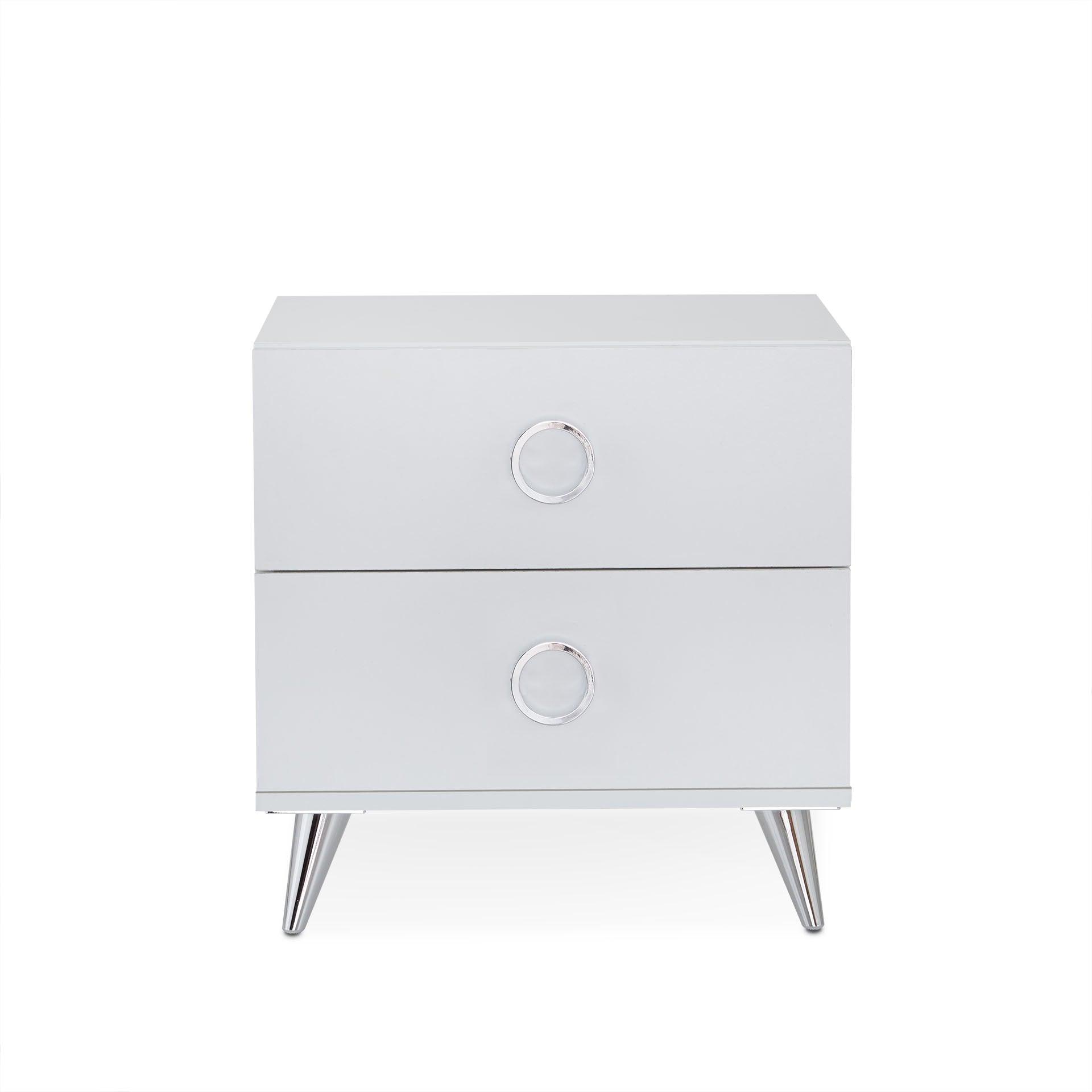 20" White Two Drawers Nightstand - FurniFindUSA