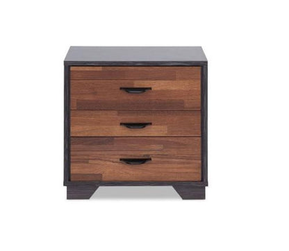 19" Espresso Wood Three Drawer Nightstand HomeRoots