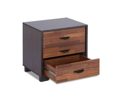 19" Espresso Wood Three Drawer Nightstand HomeRoots
