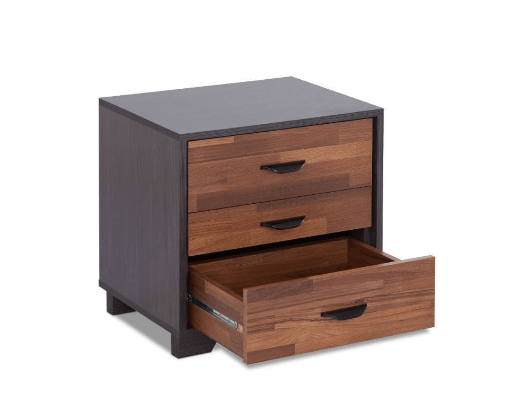 19" Espresso Three Drawers Nightstand - FurniFindUSA