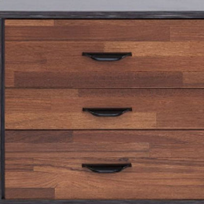 19" Espresso Wood Three Drawer Nightstand HomeRoots