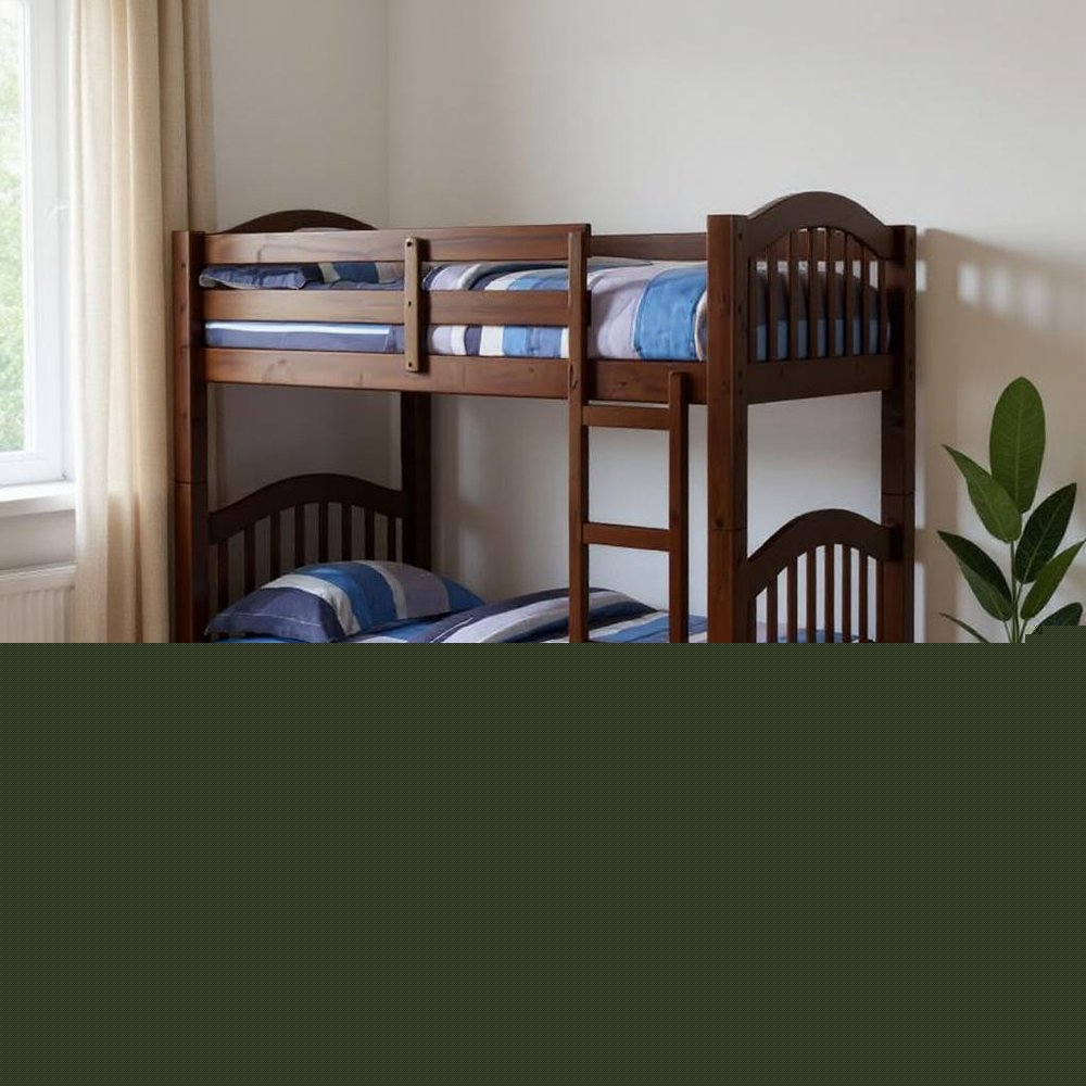 80" X 43" X 69" Espresso Pine Wood Twin Over Twin Bunk Bed HomeRoots