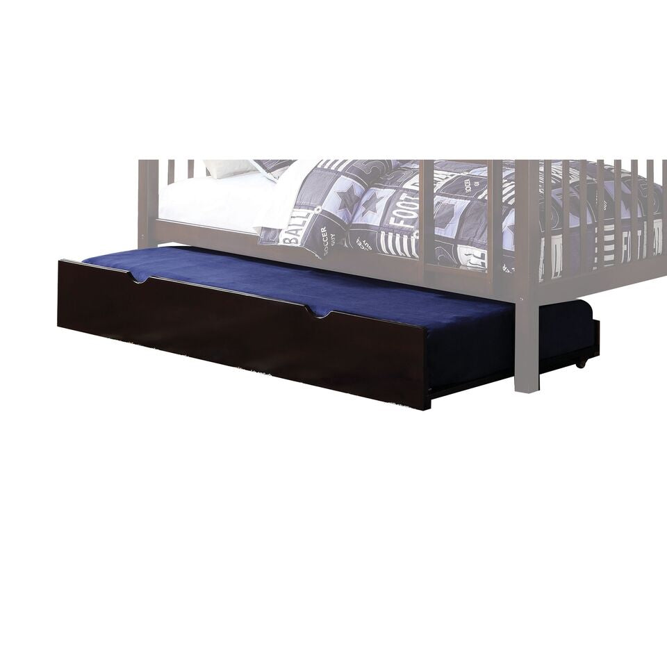 Espresso Solid Wood Twin Bed Frame With Trundle — view 3