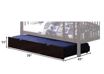 Espresso Solid Wood Twin Bed Frame With Trundle HomeRoots