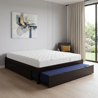 Espresso Solid Wood Twin Bed Frame With Trundle HomeRoots