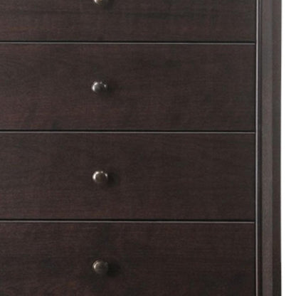 31" Espresso Solid Wood Five Drawer Dresser HomeRoots