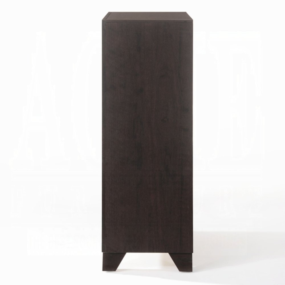 31" Espresso Solid Wood Five Drawer Dresser — view 1