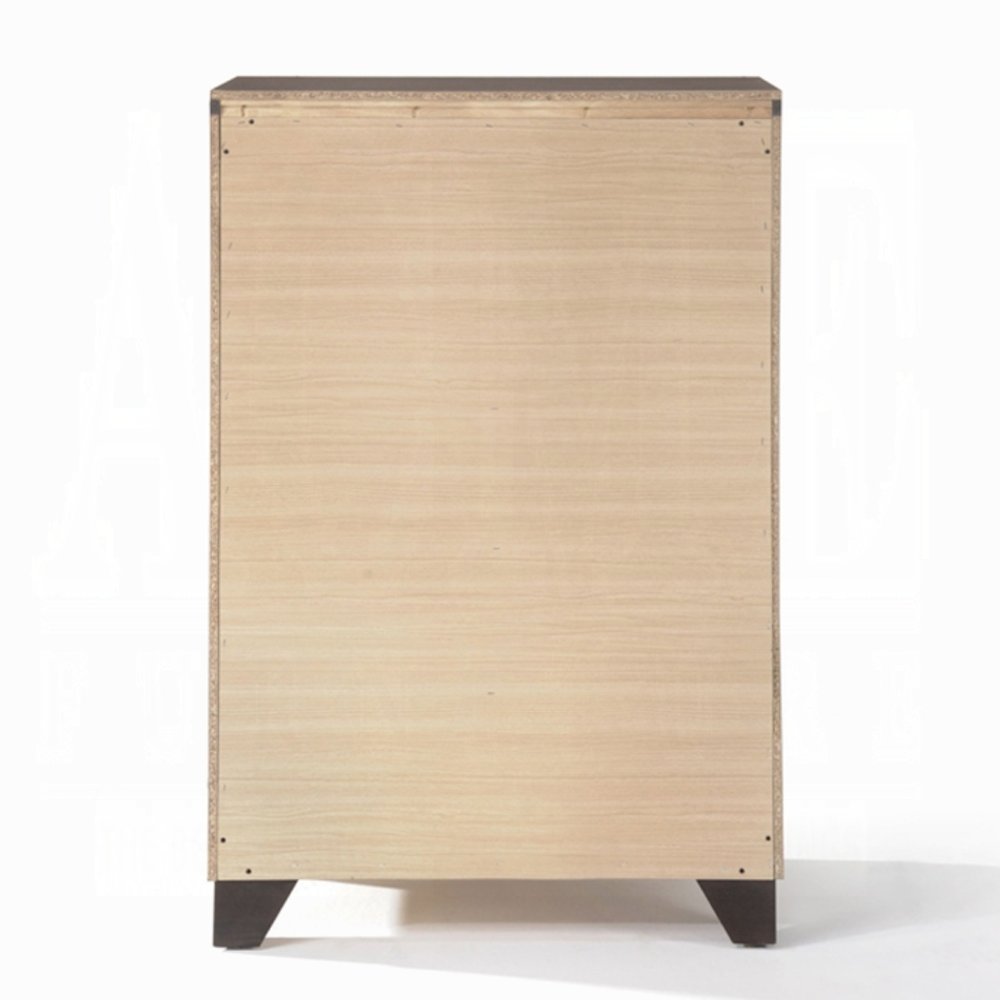 31" Espresso Solid Wood Five Drawer Dresser HomeRoots
