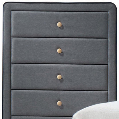 32" Light Gray Wood Five Drawer Dresser HomeRoots
