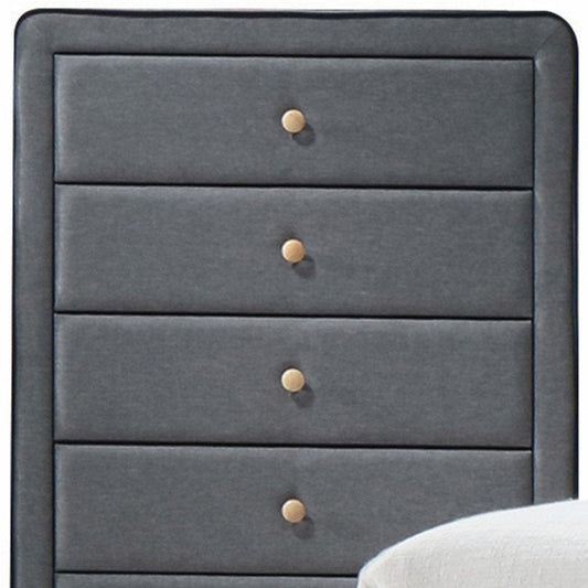 32" Light Gray Wood Five Drawer Dresser HomeRoots