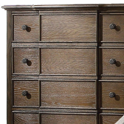 40" Oak Wood Five Drawer Dresser HomeRoots
