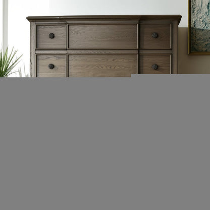 60" Dark Brown Solid Wood Nine Drawer Double Dresser HomeRoots