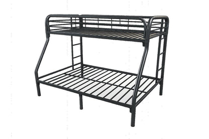84" X 62" X 65" Twin Xl Over Queen Black Metal Tube Bunk Bed HomeRoots