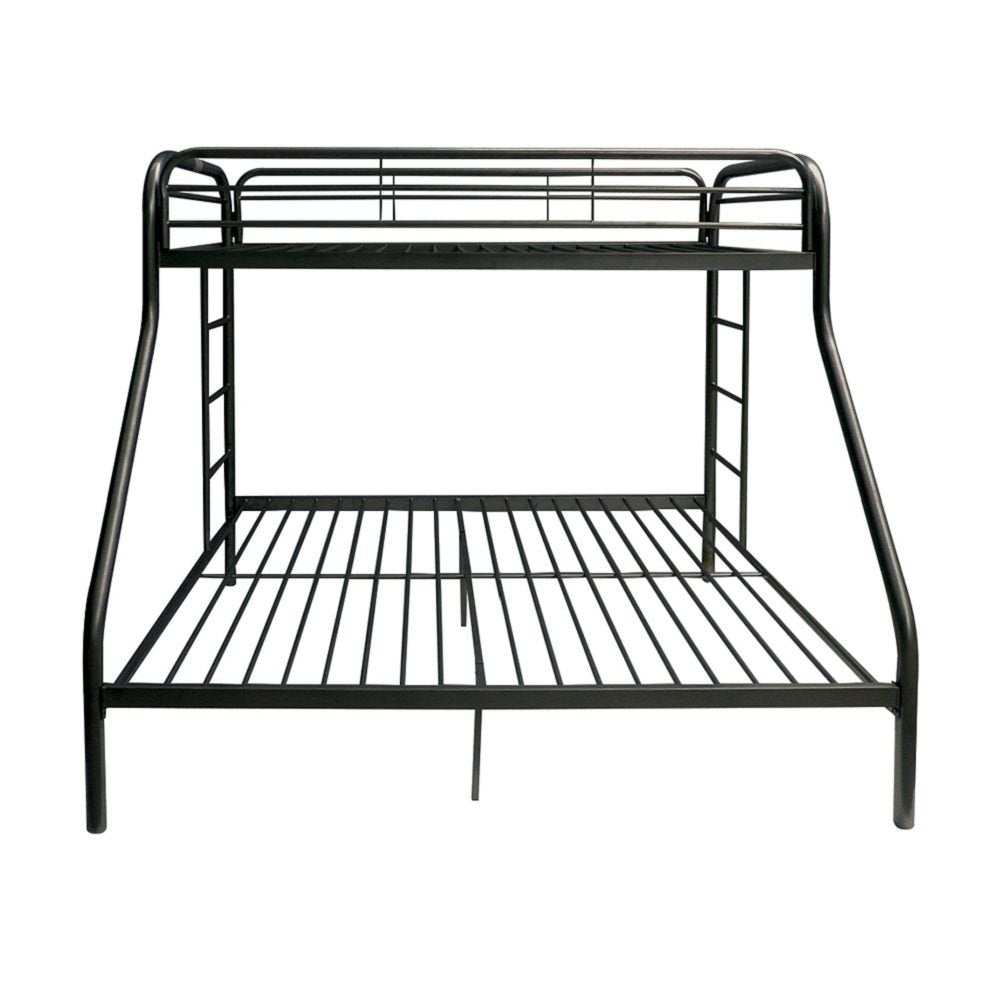 Black Twin Over Full Contemporary Metal Bunk Bed — view 2