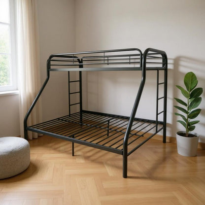 Black Twin Over Full Contemporary Metal Bunk Bed HomeRoots