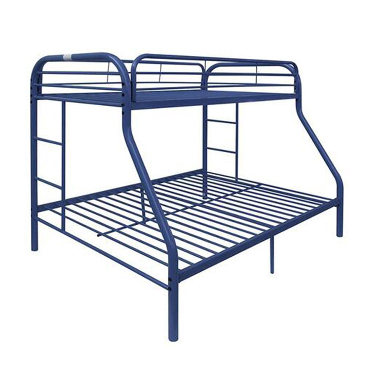 Black Twin Over Full Contemporary Metal Bunk Bed - FurniFindUSA