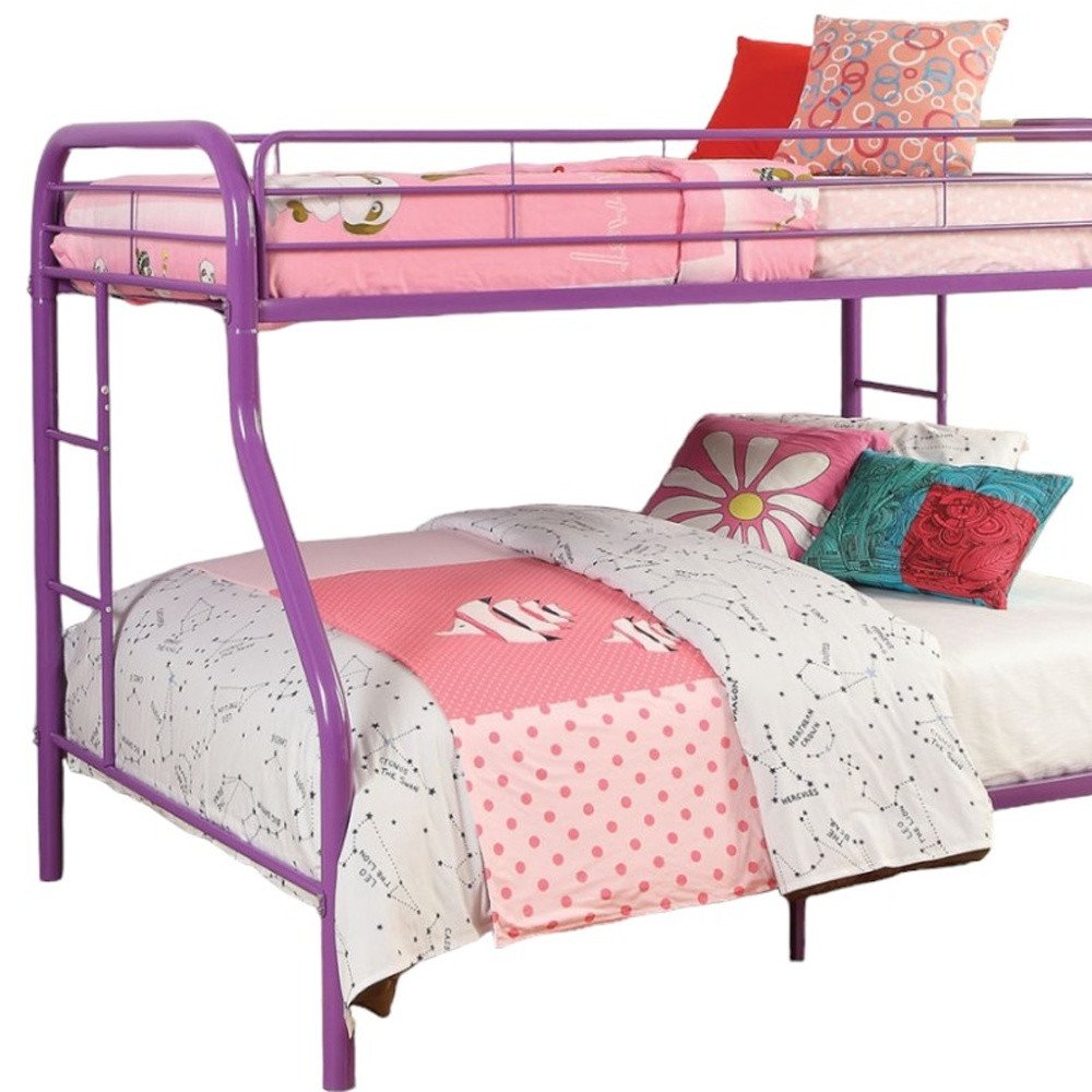 Black Twin Over Full Contemporary Metal Bunk Bed HomeRoots