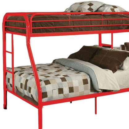 Black Twin Over Full Contemporary Metal Bunk Bed HomeRoots