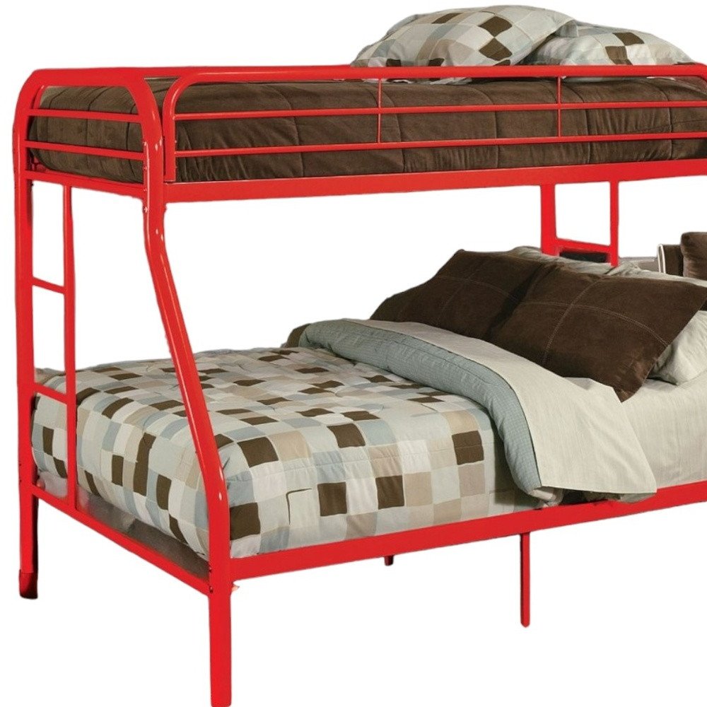 Black Twin Over Full Contemporary Metal Bunk Bed HomeRoots