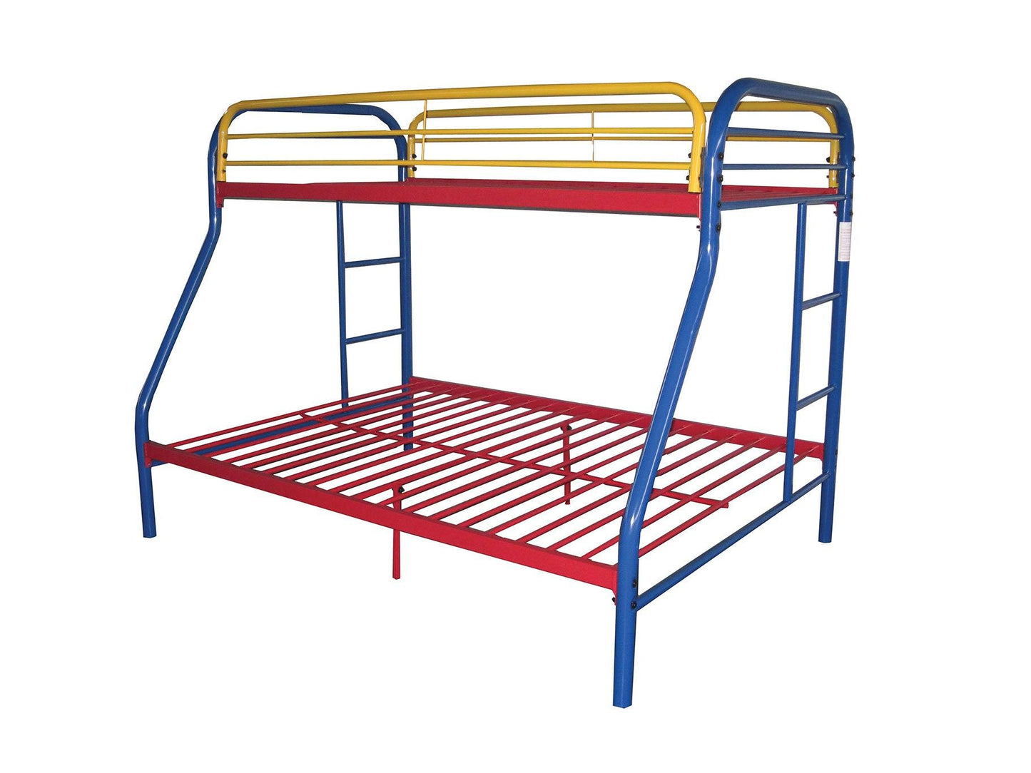 Black Twin Over Full Contemporary Metal Bunk Bed - FurniFindUSA