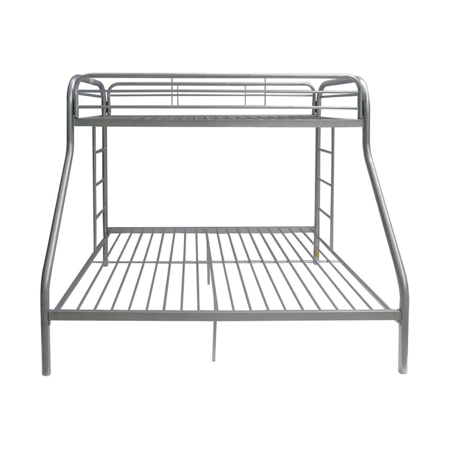 Black Twin Over Full Contemporary Metal Bunk Bed - FurniFindUSA