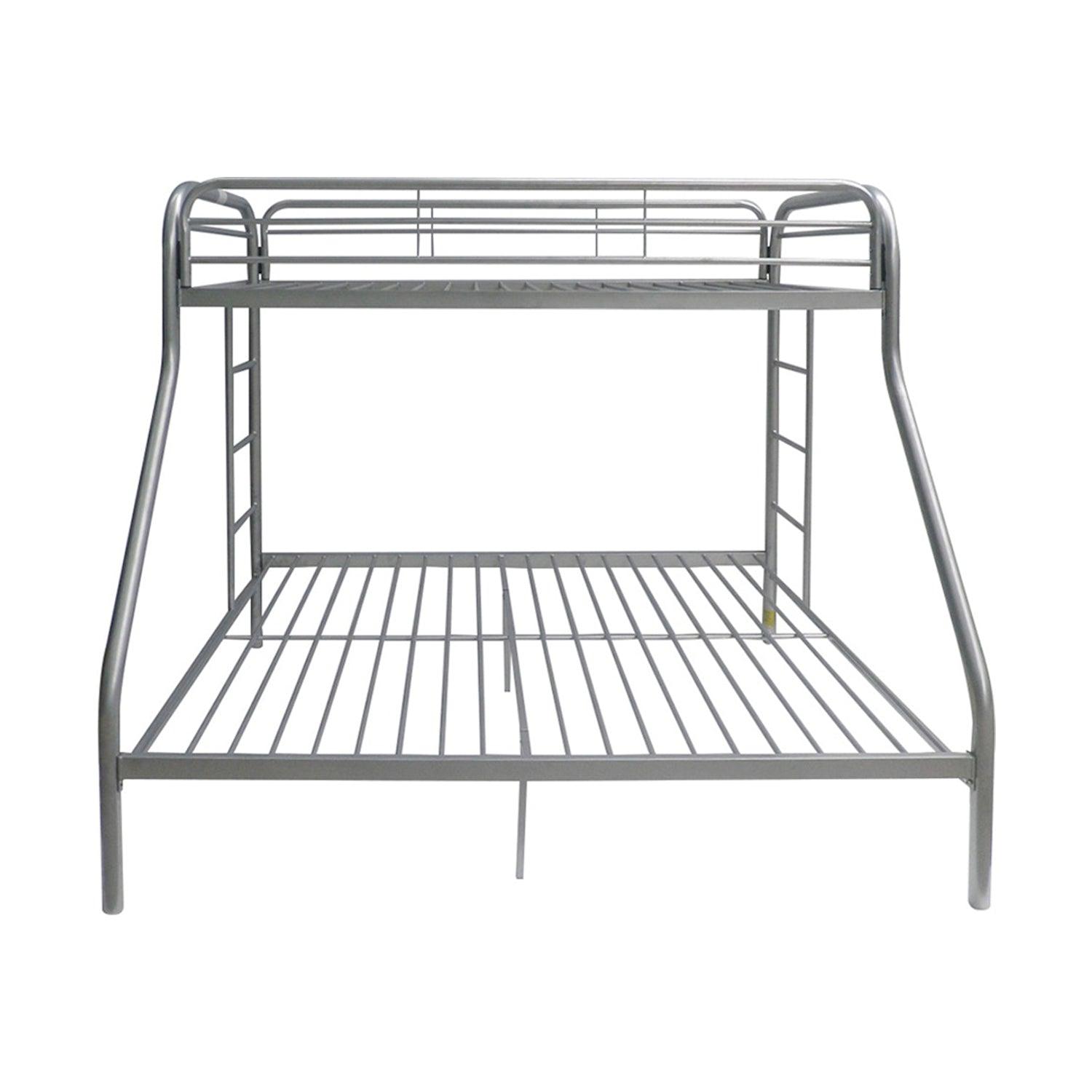 Black Twin Over Full Contemporary Metal Bunk Bed - FurniFindUSA