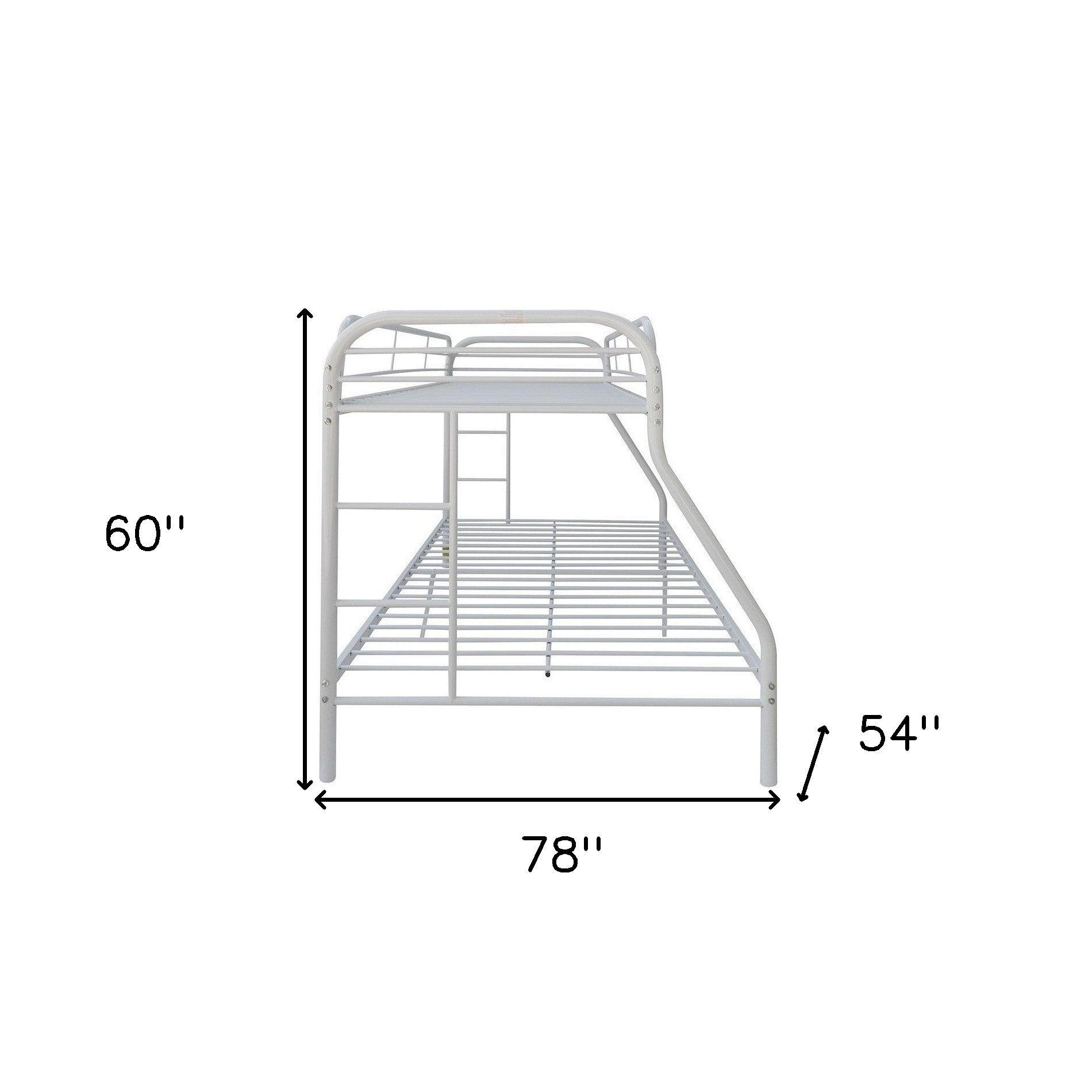 78" X 54" X 60" Twin Over Full Rainbow Metal Tube Bunk Bed - FurniFindUSA