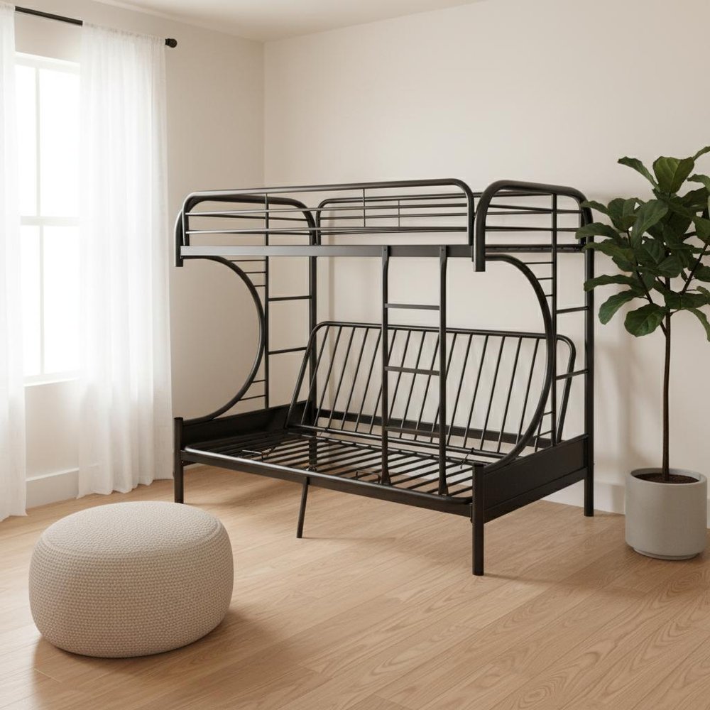 78" X 41" X 65" Twin Over Full Silver Metal Tube Bunk Bed HomeRoots