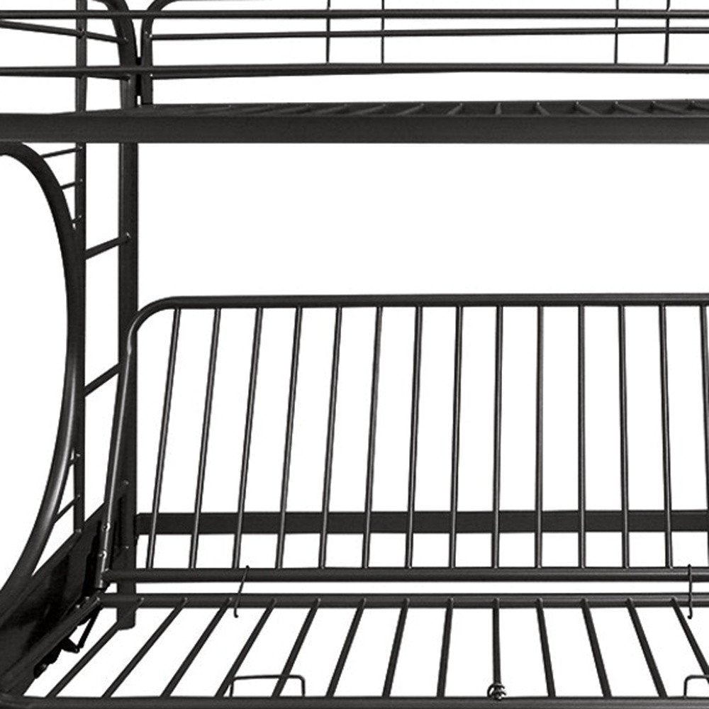 78" X 41" X 65" Twin Over Full Silver Metal Tube Bunk Bed HomeRoots