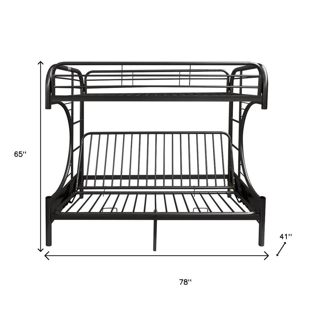 78" X 41" X 65" Twin Over Full Silver Metal Tube Bunk Bed HomeRoots
